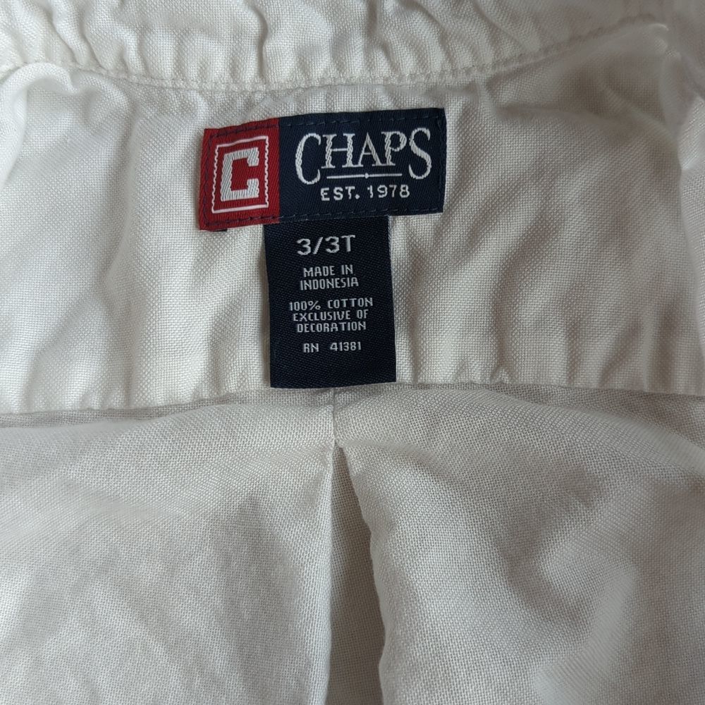 3T Boys White Button Down Shirt by Ralph Lauren - Picture 4 of 4